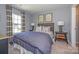 Well-lit bedroom with blue bedding, baseball art, bedside lamps, and ample light at 15311 Lake Ridge Rd, Charlotte, NC 28278