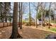 Secluded backyard featuring a shed, privacy fence, and lush trees creating a tranquil outdoor setting at 2426 Tory Oak Pl, Matthews, NC 28105