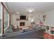 Spacious living room with fireplace, hardwood floors, and ample storage at 737 Waverly Pl, Statesville, NC 28677