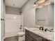 Bathroom with granite vanity, and shower-tub combination at 825 Potneck Rd, Salisbury, NC 28147