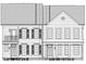 Detailed illustration of the exterior elevation, showcasing the architectural design and facade of the property at 19724-B School St, Cornelius, NC 28031