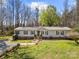 Charming single-story home featuring a red front door, gray siding, black shutters, and a well-kept lawn at 230 Valley View Dr, Clover, SC 29710