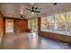 Sun room featuring ceiling fans, brick walls and access to outside at 2750 Morgan Rd, Gold Hill, NC 28071