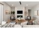 Modern living room with fireplace, mounted TV and stylish decor at 2924 Springs Dr, Charlotte, NC 28226