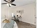 Bright bedroom with a ceiling fan, carpeted floor and decor at 329 Gurley Nw Dr, Concord, NC 28027