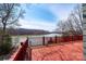 Spacious wooden deck with a view of the waterfront lake at 4846 Midway Sand Rd, Hickory, NC 28601