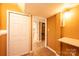 Hallway with bi-fold door, doorway with views and built in counter at 4846 Midway Sand Rd, Hickory, NC 28601