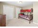 Bedroom with a bunk bed and two closets at 111 Harris Farm Rd, Mooresville, NC 28115