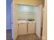Convenient laundry area with a newer model washer and dryer located in a closet at 1120 Millwright Ln, Matthews, NC 28104