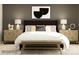 Stylishly furnished bedroom featuring a padded headboard, matching nightstands, and modern black-and-white artwork at 1188 Blackburn Cir, Edgemoor, SC 29712