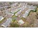 Expansive aerial view of a well-maintained neighborhood with rows of townhomes and lush landscaping at 187 Snead Rd, Fort Mill, SC 29715