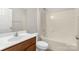 Bathroom with a single sink and vanity, toilet, and tub with shower at 187 Snead Rd, Fort Mill, SC 29715