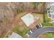 Overhead view of a community pool area with lounge chairs, surrounded by trees and parking at 187 Snead Rd, Fort Mill, SC 29715