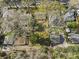 This aerial view features verdant green spaces, mature trees, and a neighborhood with houses of varying architectural styles at 2309 Shenandoah Ave, Charlotte, NC 28205