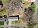 Overhead aerial view displays the layout of the home, backyard, and surrounding neighborhood streets at 403 E 27Th St, Kannapolis, NC 28083