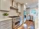 Open kitchen featuring stainless steel appliances, a gas range, and light gray cabinetry at 4216 Maureen Dr, Charlotte, NC 28205