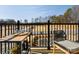 Balcony features a seating area with a beautiful backyard view in a newly developed community at 5731 Castlerea Dr, Charlotte, NC 28217