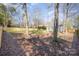 Shaded backyard with a mix of grass and natural ground cover, offering a serene outdoor space at 9105 Touchstone Ln, Charlotte, NC 28227