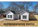 Charming single-story home featuring black roof, black shutters, and manicured lawn at 942 Saturn St, Gastonia, NC 28052