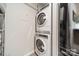 Convenient, stacked washer and dryer unit provides easy access to laundry services at 1001 Churchill Downs Ct # A, Charlotte, NC 28211