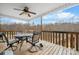Covered patio with outdoor dining set and ceiling fan, perfect for entertaining or relaxing at 1263 Waterford Dr, Hickory, NC 28602