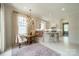 Lovely breakfast nook with a crystal chandelier and views to the kitchen at 1801 Maryland Ave, Charlotte, NC 28209
