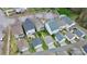 An aerial view of charming single-Gathering homes shows off the neighborhood's well-maintained lawns and curb appeal at 18710 Coverdale Ct, Cornelius, NC 28031