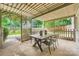 Covered patio with an outdoor dining area provides shade and a view of the backyard at 2144 Shadyview Dr, Charlotte, NC 28210
