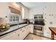 Classic kitchen with white cabinets, stainless steel appliances, and decorative backsplash at 2144 Shadyview Dr, Charlotte, NC 28210