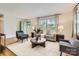 Inviting living room featuring plush seating, stylish decor, and a cozy rug on gleaming hardwood floors at 2144 Shadyview Dr, Charlotte, NC 28210