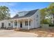 Beautiful exterior view showcasing gray siding, a covered front porch, and black door at 341 Bynum Ave, Rock Hill, SC 29732