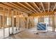 Unfinished living room with exposed beams, studs, and windows showing construction progress at 341 Bynum Ave, Rock Hill, SC 29732