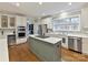 Well-equipped kitchen featuring stainless steel appliances, center island, and white cabinetry at 1110 Woodhall Dr, Huntersville, NC 28078