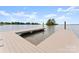 Modern boat dock with a stylish design, offering seamless access to the lake at 20637 Island Forest Dr, Cornelius, NC 28031