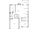 Layout showing the living room, kitchen, bedroom, bath, and garage on the home's first floor at 2085 Saddlebred Dr, Iron Station, NC 28080