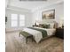 Staged bedroom with a plush bed, stylish decor, and soft lighting at 218 Alenda Lux Cir, Mooresville, NC 28115