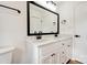 Bathroom featuring a double vanity with marble countertops and black fixtures for a modern look at 301 Southglenn Dr, Shelby, NC 28152