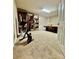 Carpeted basement featuring exercise equipment, shelving, and a billiards table at 3052 Santee Ct, Indian Land, SC 29707