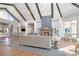 Lobby with high vaulted ceilings, stone fireplace, and elegant seating at 3052 Santee Ct, Indian Land, SC 29707