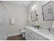 Bathroom features dual sinks, modern fixtures, and a spacious glass-enclosed shower at 3655 Vallette Ct, Charlotte, NC 28203