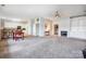 Spacious living room with fireplace and seamless flow into the kitchen, perfect for entertaining at 4633 River Bluff Ct, Charlotte, NC 28214