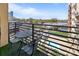 Outdoor balcony with seating and a view of the pool and city at 715 N Church St # 503, Charlotte, NC 28202