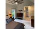 Spacious bedroom features a closet, neutral walls and plush carpeting at 8011 Greencastle Dr, Charlotte, NC 28210