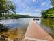 Inviting dock with composite decking extending into the calm lake water, perfect for relaxing or boating at 8212 Merryvale Ln, Charlotte, NC 28214