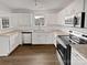 Well-lit kitchen featuring stainless steel appliances, granite countertops, and hardwood floors at 8715 Green Ivy Ln, Charlotte, NC 28217