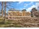 View of the new home construction with lumber and brick base on a clear day at 914 Saluda St, Rock Hill, SC 29730