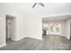Open concept living room showcasing the modern flooring and kitchen area at 914 Saluda St, Rock Hill, SC 29730