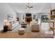 Bright living room with fireplace and modern furnishings at 1025 Ridgefield Cir, Indian Trail, NC 28079