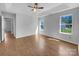 The bright main bedroom features laminate flooring and an inviting atmosphere at 1025 Ridgefield Cir, Indian Trail, NC 28079