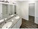 Bathroom featuring double sinks, granite countertops, and a shower/tub combination at 1144 Amberlight Cir, Salisbury, NC 28144